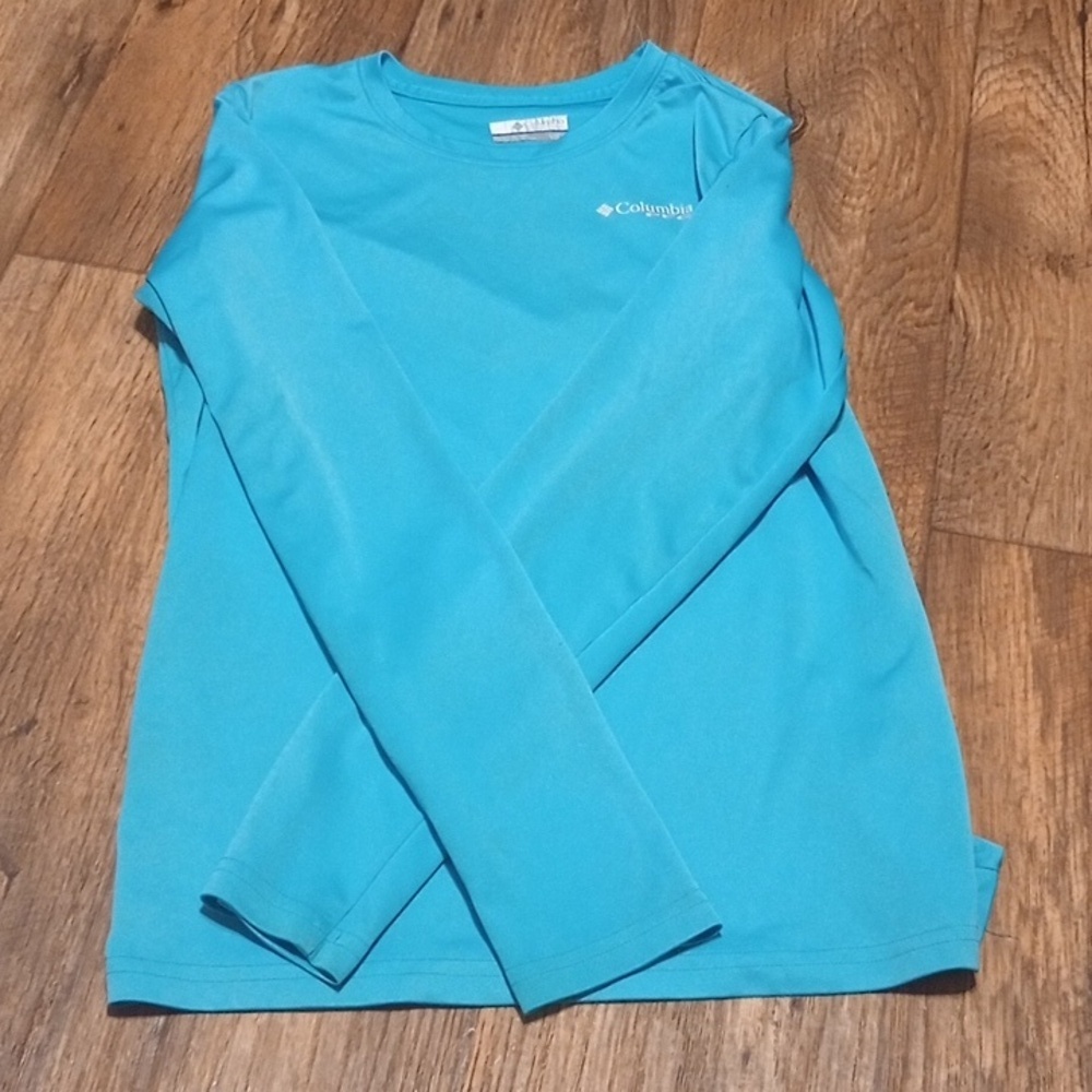 Columbia PFG Light Blue Long Sleeve Tidal Tee Performance Shirt Size Large